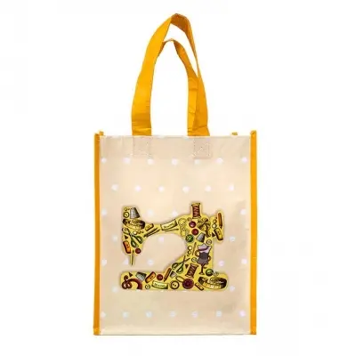 Patterned Decorative Material Bag with Sewing Machine