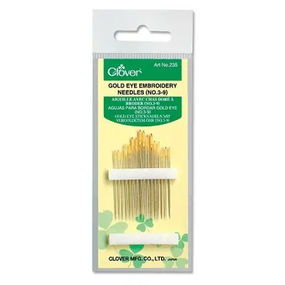 CLOVER GOLD EYE EMBROIDERY NEEDLES 235