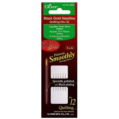 Clover Black Gold Quilting Needles No:12 4982