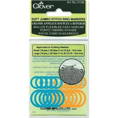 CLOVER SOFT JUMBO STITCH RING MARKERS 3108