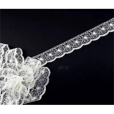 TULLE LACE WHITE, 1601 (width:4 cm)