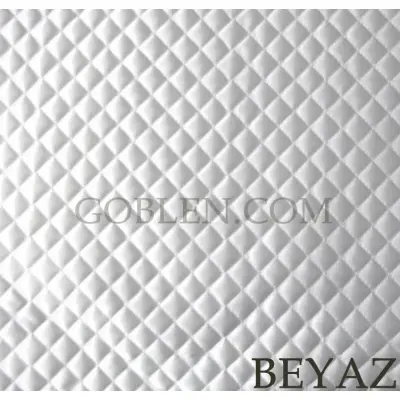 Satin Quilted Fabric White Width:2mt