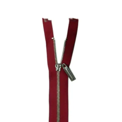 Metal Coat Zipper Red