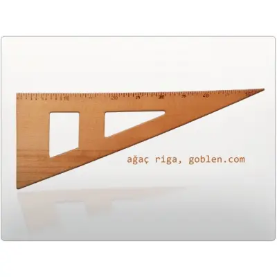 Wooden Numbered Setsquare Riga Ruler