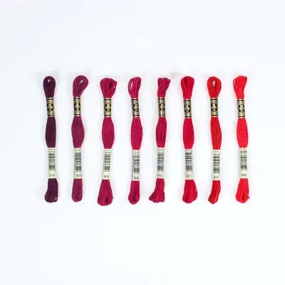  Dmc Muline Yarn Set - Red Colors