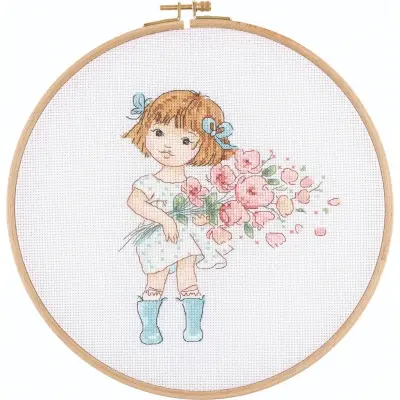 Tuva Cross Stitch Kit With Wooden Hoop E2601