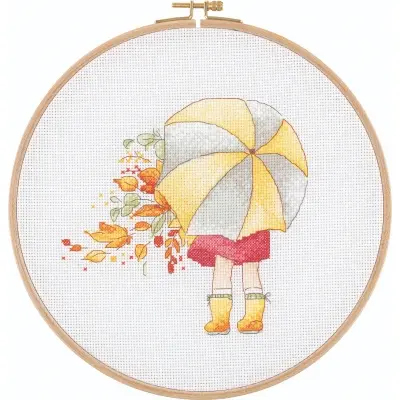 Tuva Cross Stitch Kit With Wooden Hoop E2607