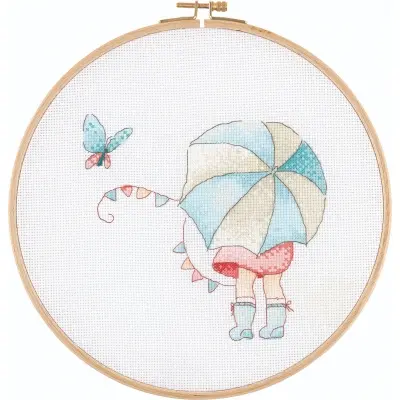 Tuva Cross Stitch Kit With Wooden Hoop E2608