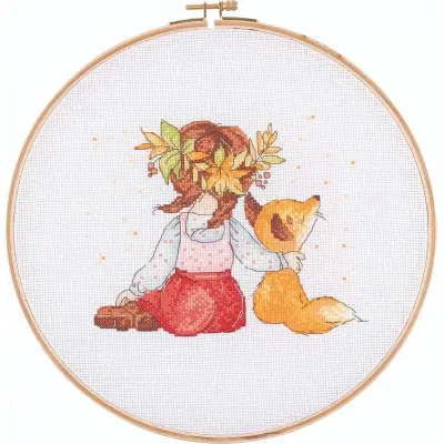 Tuva Cross Stitch Kit With Wooden Hoop E2801