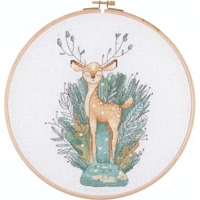 Tuva Cross Stitch Kit With Wooden Hoop E2803