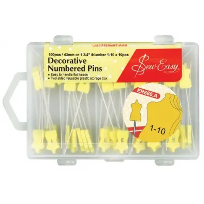 Head Numbered Pin, 100pcs. Modelist Needle in a Box with Lid
