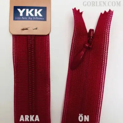 YKK Hidden Zipper 22cm Claret Red, 520