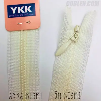 YKK Hidden Zipper 22cm Cream, 124