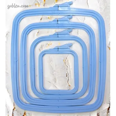 Nurge Screwed Plastic Square Hoops, Blue, 8 different sizes