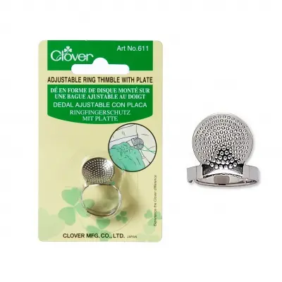 Clover Adjustable Ring Thimble With Plate 611