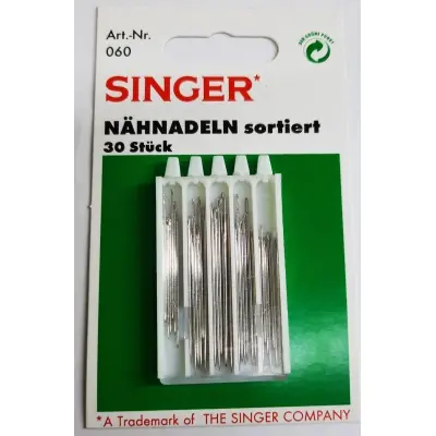 Singer Sewing Needles, 5 different size, 30 pieces