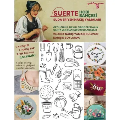 Suerte Stick and Stitch Embroidery Patterns, Water-Soluble Embroidery Patches, Easy Embroidery Patch For Clothing, Bag