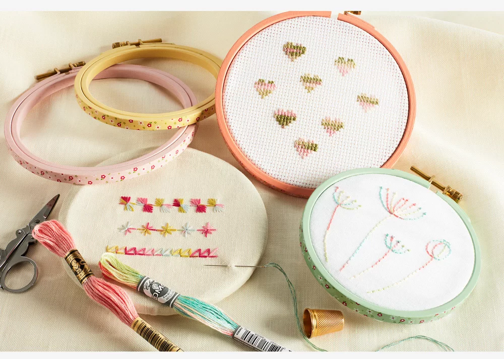 dmc, hoops, dmc hoops, painted hoops, embroidery hoops, embroidery materials, embroidery supplies, online shopping