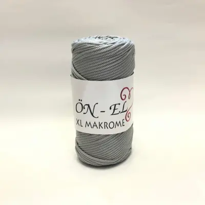Makrome İpi 3mm No:6, Halı, Çanta, Kilim Örgü İpi - 250 gr XL, Açık Gri