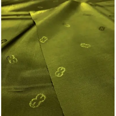 Desenli Astar Kumaş, Anahtar Desenli Palto, Ceket Astarı 140cm Eninde, Yağ Yeşili