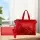 Dekoratif Malzeme Çantası 2'li Set, Çıtçıtlı Transparan Çanta Kırmızı