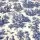Duck Kumaş, Kırık Beyaz Üzeri Saks Mavisi Fransız Köylüleri Desenli Kumaş, 180cm En