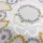 Özel Tasarım Pamuk Kumaş, Perde, Elbise, Koltuk İçin, Gri zemin üzerine Mozaik Çiçek desenli