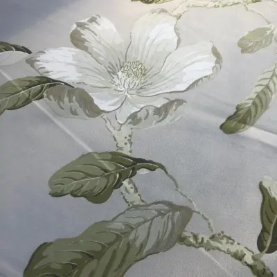 Özel Tasarım Pamuk Kumaş, Perde, Elbise, Koltuk İçin, Krem zemin üzerine İri Çiçek Desenli