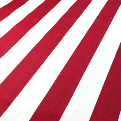 Özel Tasarım Pamuk Kumaş, Panama Dokuma, Masa örtüsü, Perde için, Kırmızı Beyaz Çizgili desen