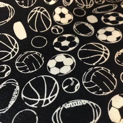 Özel Tasarım Pamuk Kumaş, Perde, Elbise, Koltuk İçin, Futbol Topu desenli