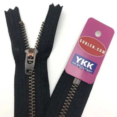 YKK Metal Kot Pantolon Fermuarı, 18cm - Renk: 580 Siyah