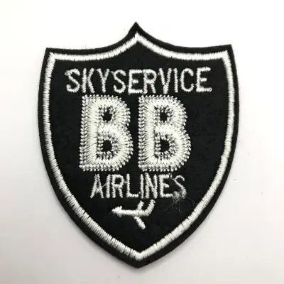 Yama, Ütüyle Yapışan Arma, Siyah, Skyservice BB Airlines, Yazılı 5x6cm