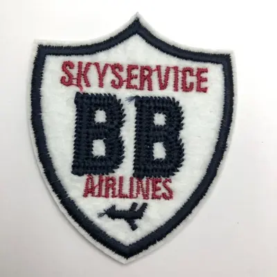 Yama, Ütüyle Yapışan Arma, Beyaz, Skyservice BB Airlines, Yazılı 5x6cm