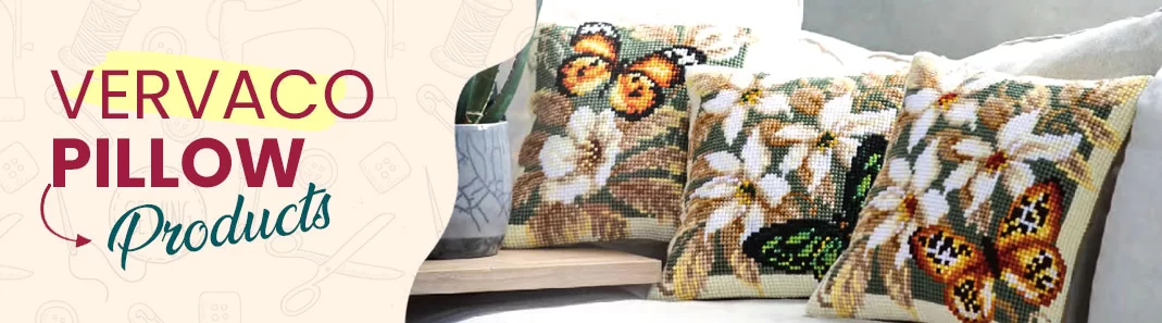 vervaco pillow, cross stitch pillow