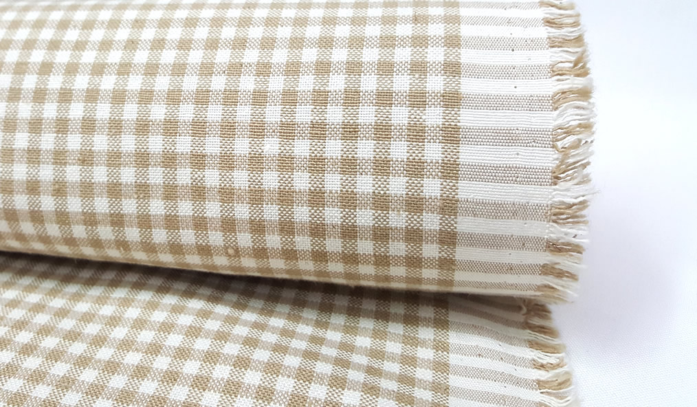 ekose koton duck kumas bej rengi